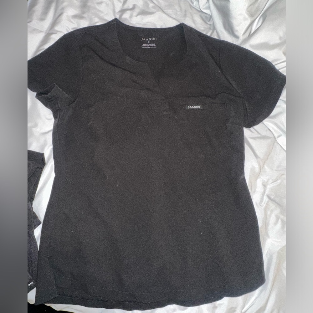 Jaanuu black scrub bottom and top